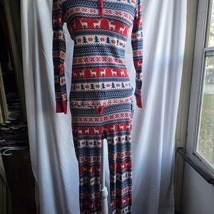 Joyland S Festive Fair Isle Christmas Reindeer 2pc Thermal Pajama Set
